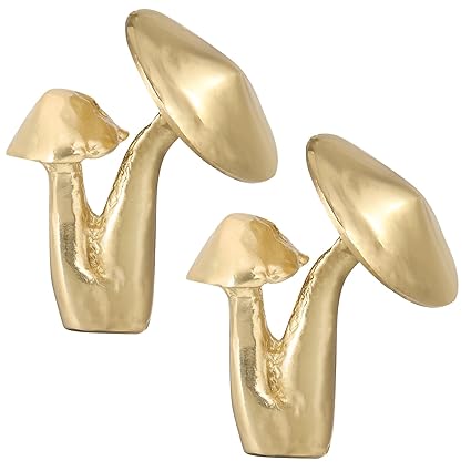Veemoon 2pcs Mushroom Handle Cabinet Knobs Brass Cabinet Knobs Brass Drawer Knobs Cabinet Pulling Handle Cabinet Brass Doorknob Drawer Pulling Handles Cupboard Golden Cabinet Door