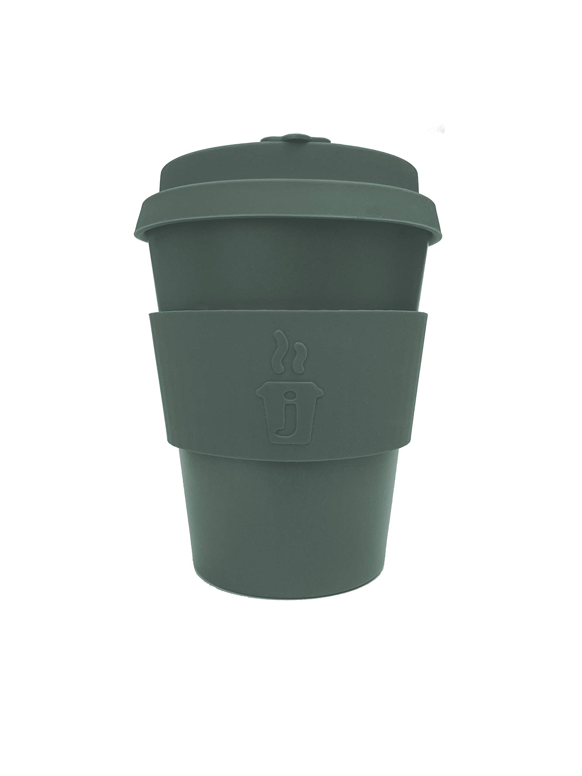 Joe Cup Premium Organic Reusable Bamboo Coffee Cup, Coffee Mug with Quick Seal Spill Stopper (Woodland Green, 12 oz)