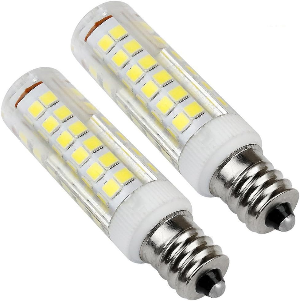 Kakanuo E12 LED Bulb 5 Watt Daylight White 6000K Candelabra Base Chandelier Light Bulb AC110-130V Non-Dimmable 76X2835SMD LEDs(Pack of 2)