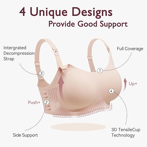 Miniatura 3 de Momcozy Nursing Bras for Breastfeeding, FB039 Comfort Support Seamless Maternity Bra, Pregnancy Sleep Bralette, Full-Coverage