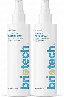 Topical Skin Spray, Hypochlorous Acid Spray for Sensitive Skin, HOCl Facial Mist, Full Body Support Against Irritation, Calm Redness, Soothe Foot & Scalp, 4 oz (2 Pack)