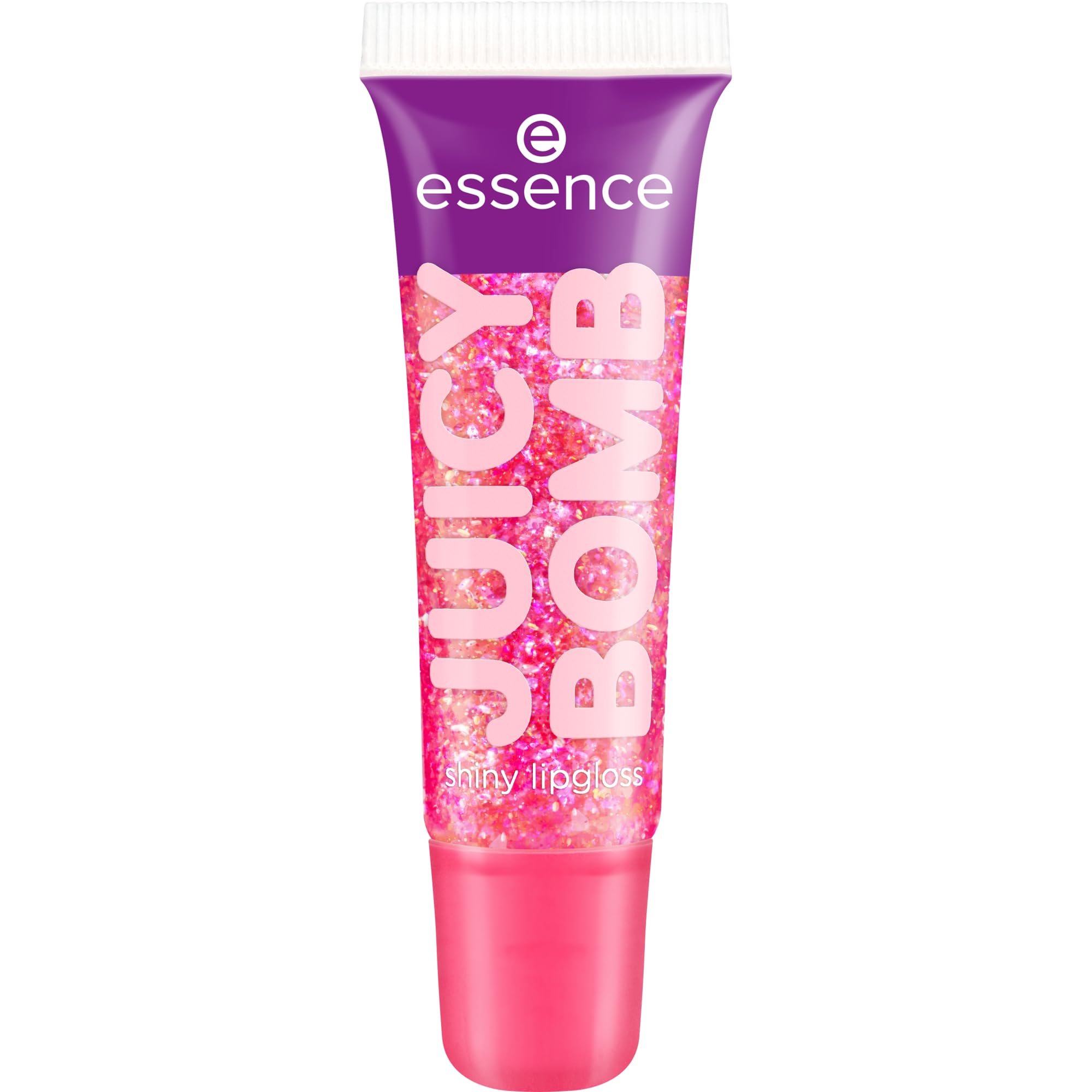 essence Juicy Bomb Party Shiny Lip Gloss No. 02, Pink, Express Result, Colouring Effect, Glossy, Intense, Vegan, Paraben-Free, No Microplastic Particles, Nanoparticles Free, Pack of 10 ml