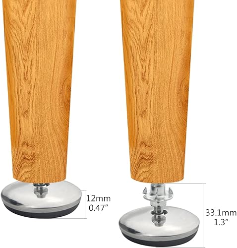 Miniatura 5 de WMYCONGCONG 16 pies niveladores giratorios ajustables M8 para muebles, patas de mesa ajustables con 16 tuercas en T para gabinete, mesa, silla,