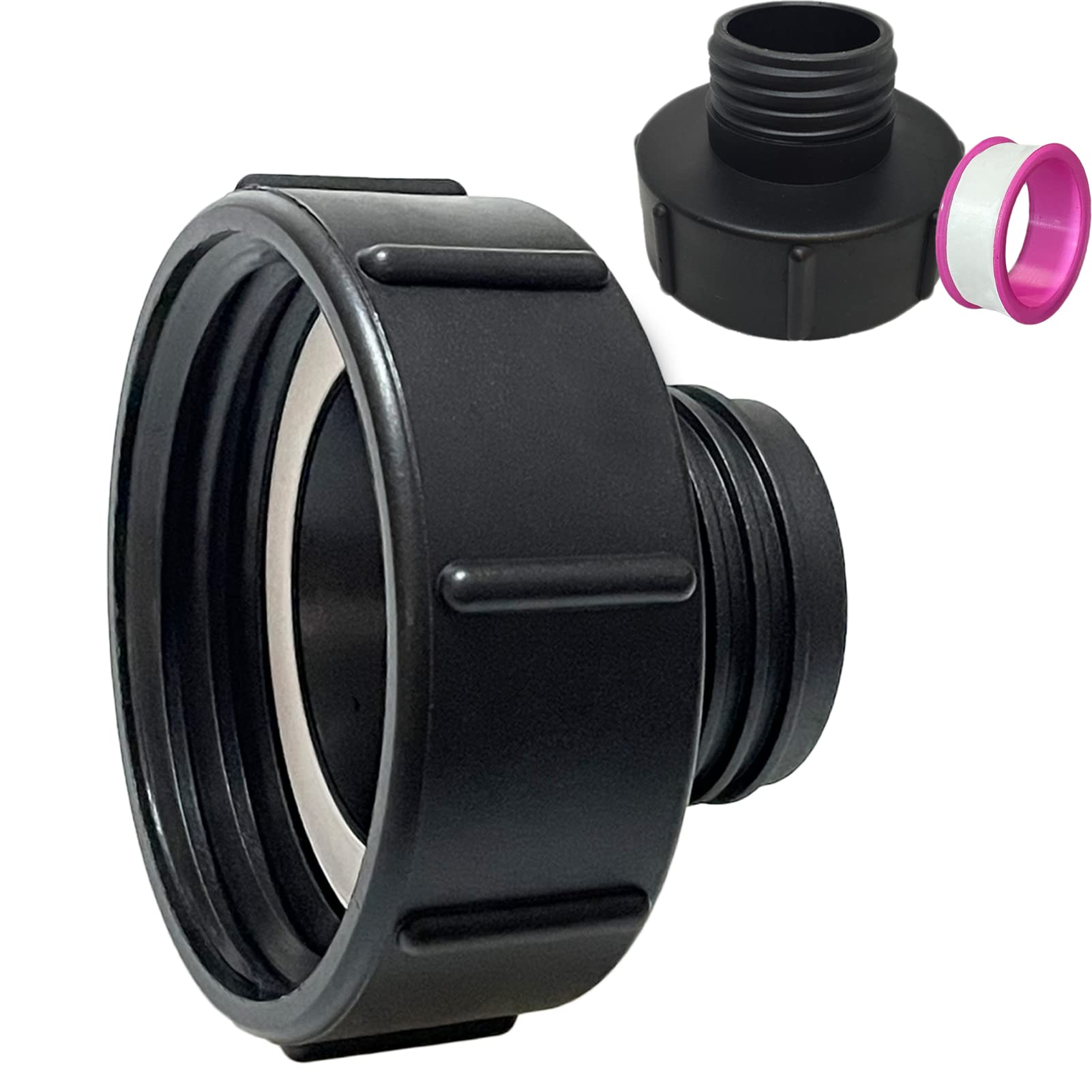IBC Adapter S100x8 Auf S60x6 - Grobgewinde Tank Zubehör für Regentonnen Wassertank - S100x8 (100mm) Innengewinde zu S60x6 (60mm) Aussengewinde