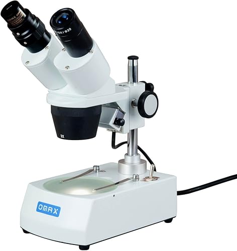 Miniatura 2 de OMAX Microscopio estéreo binocular del estudiante 20X-40X con las luces duales y la cámara del USB