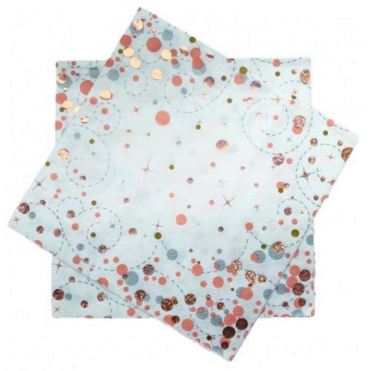 Oaktree Sparkling Fizz Rose Gold 33cm x 33cm 3-ply Napkins 16pcs