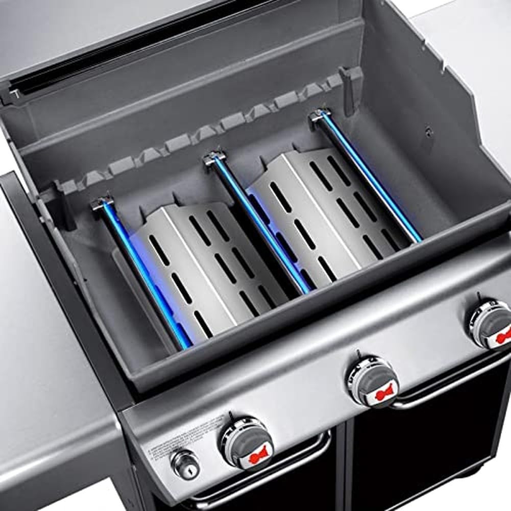 2 deflettori di calore per Weber Genesis 300 Series, barre aromatizzanti in acciaio inox per griglie di ricambio 65505 7622