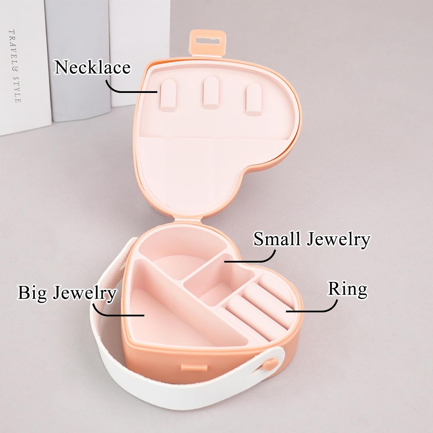 Travel Jewelry Case for Women Mini Portable Jewelry Organizer Box Rings Necklaces Earrings Jewelry Case for Girls Gift image 3