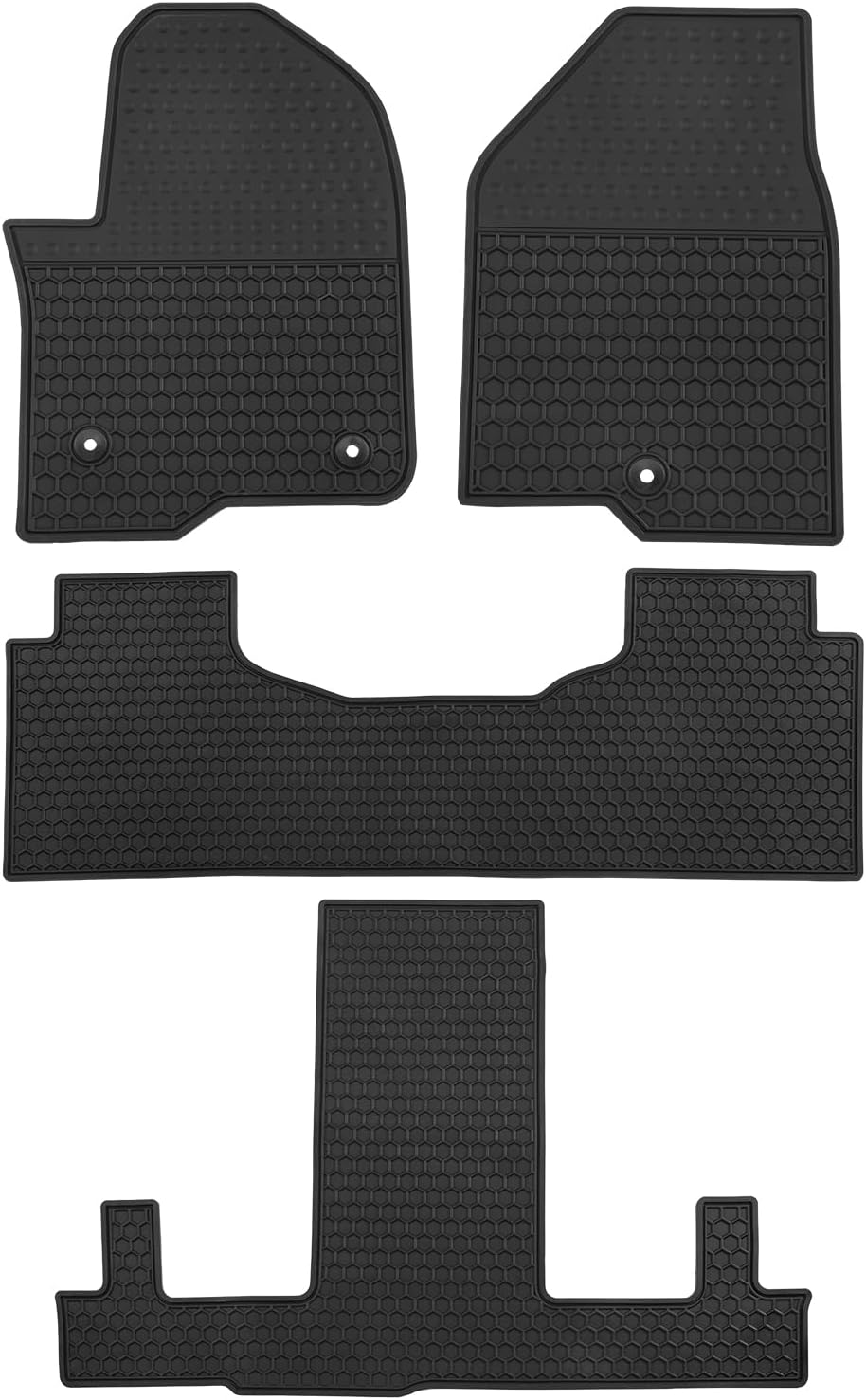 Car Floor Mats Custom Fit for Chevrolet Tahoe/GMC Yukon/Cadillac Escalade with 2nd Row Bucket Seats 2021-2026 Chevy Black Rubber Auto Liner Mats All Weather Protection Odorless