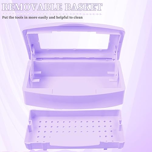 Miniatura 2 de Caja esterilizadora de herramientas de uñas, bandeja de esterilización de plástico, caja de esterilización de plástico organizador de almacenamiento