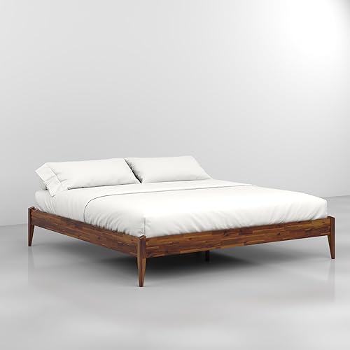 Miniatura 167 de Bme Dinkee - Base de cama de tamaño matrimonial sin cabecera, 15 pulgadas, minimalista y moderna, madera de acacia, 12 listones de madera para