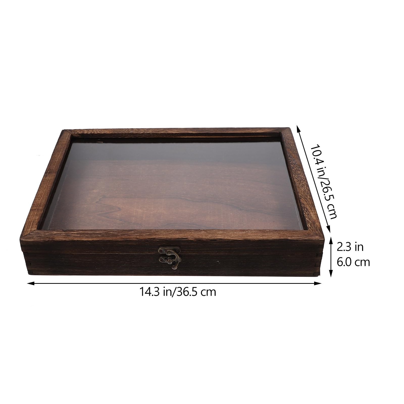 Vitrina de Madera Retro para Insectos y Colecciones Tapa Transparente y Cierre, Caja Compacta para Exhibición y Almacenaje de Muestras y Artesanías Estilo