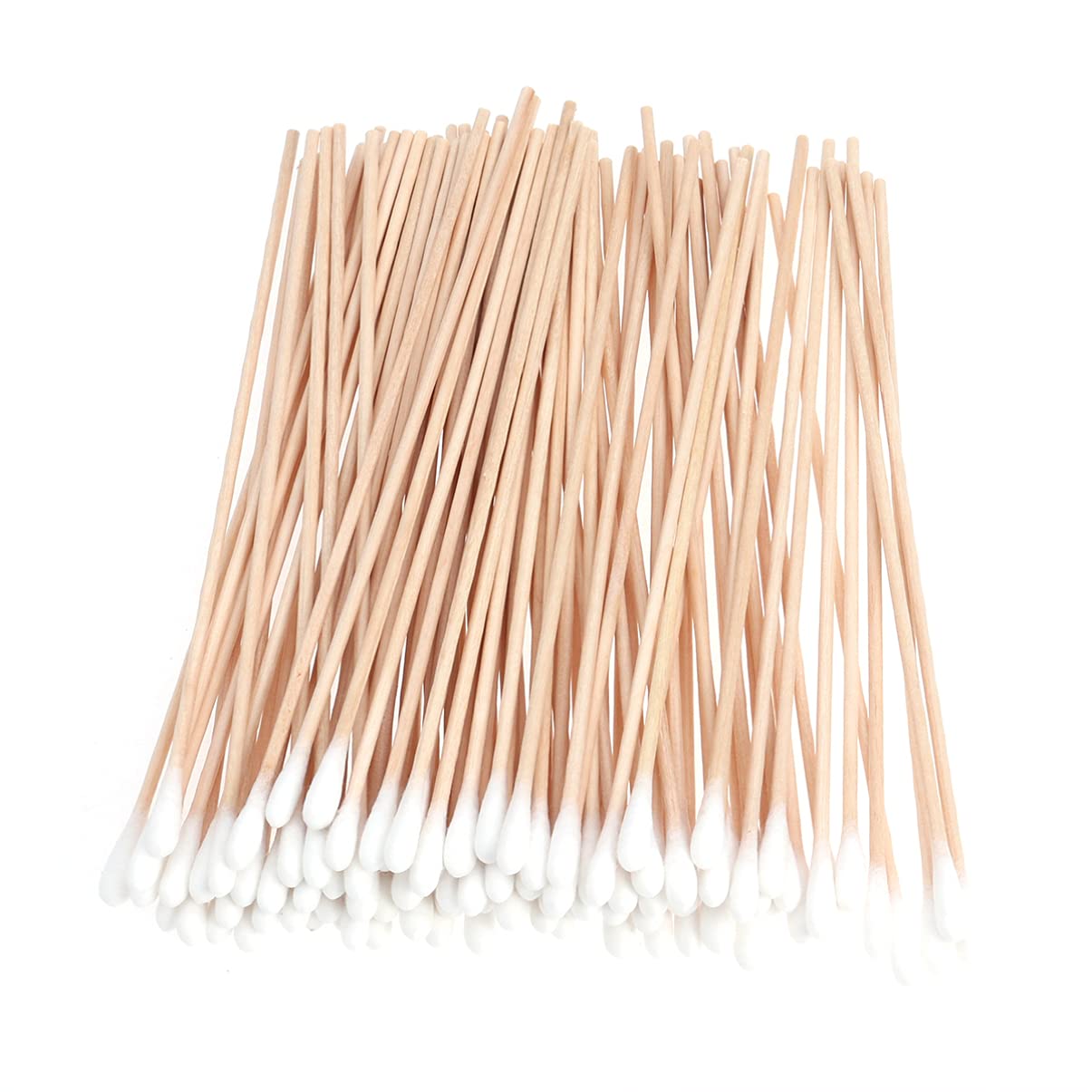 FOMIYES 2sets Long Cotton Swab Kit Reusable Cotton Sticks for Ear Cleaning Makeup Removal Wooden Handle Soft Tip 100 Count Perfect for Sanitary Use 100pcs*2