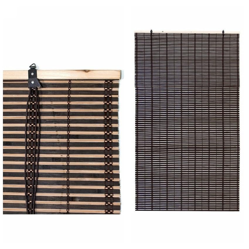 633820 Tenda a Listelli in Bamboo, Marrone, Oscurante, con Carrucola, per Patio Giardino Terrazzo, 120x250 cm o 150x300 cm (120x250)