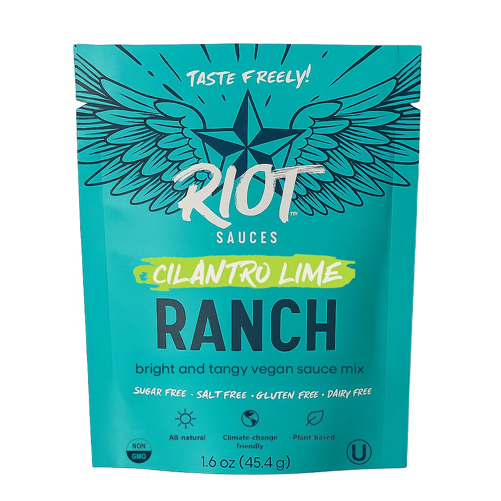 Riot Sauces Cilantro Lime Ranch Sauce Mix - Vegan, Sugar Free, Salt Free, & Gluten Free