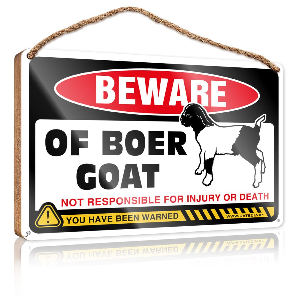 Funny Man Cave Signs Beware Of Boer Goat Wooden Sign Retro Decor Farmhouse Decor For The Home(15X28CM)