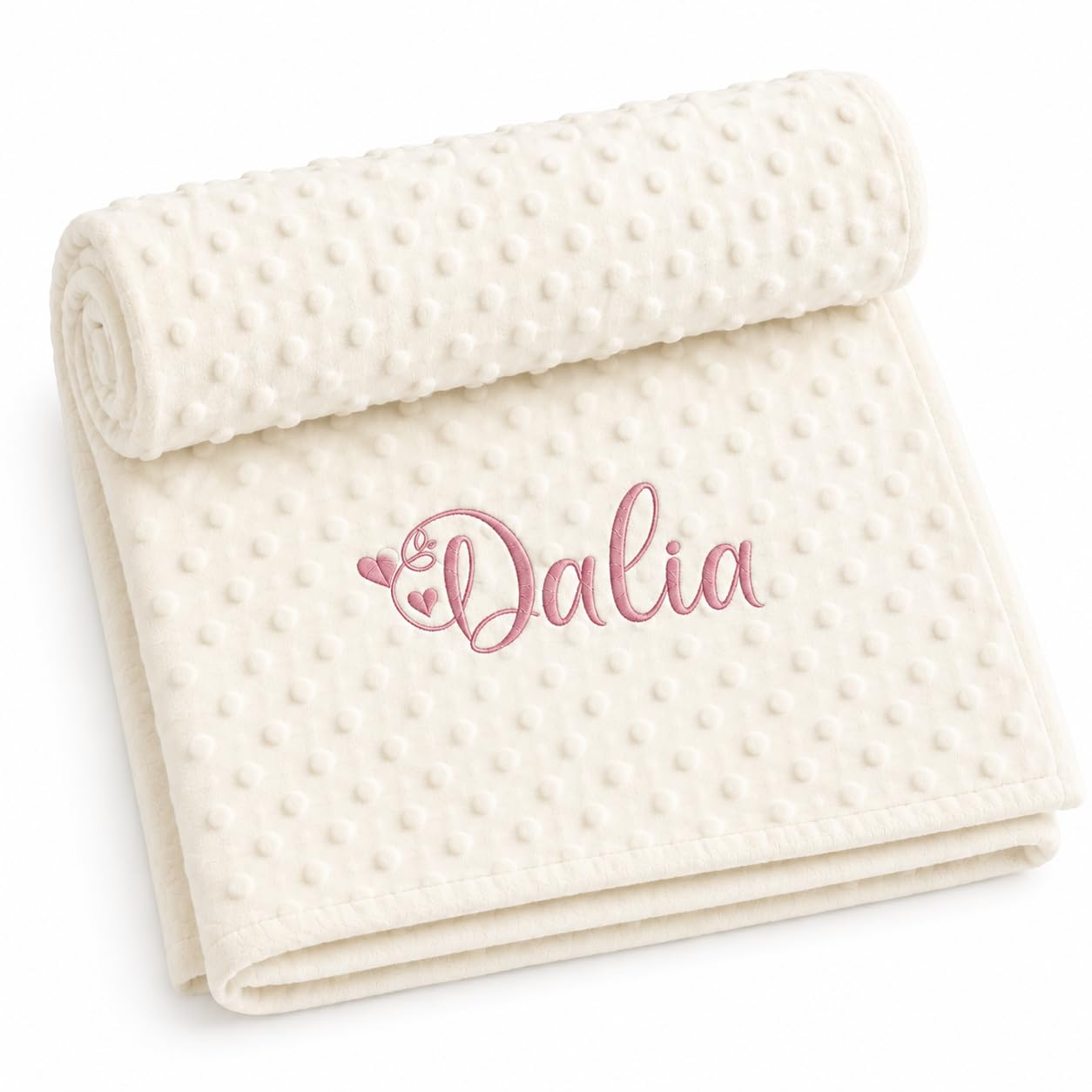 Danielstore-Manta Bebé Personalizada con Nombre Bordado – Mantita Coralina Ultrasuave 80x110 cm – Manta para Cuna, Carrito y Moisés – Cálida y Transpirable – Regalo para Recién Nacido y Baby Shower