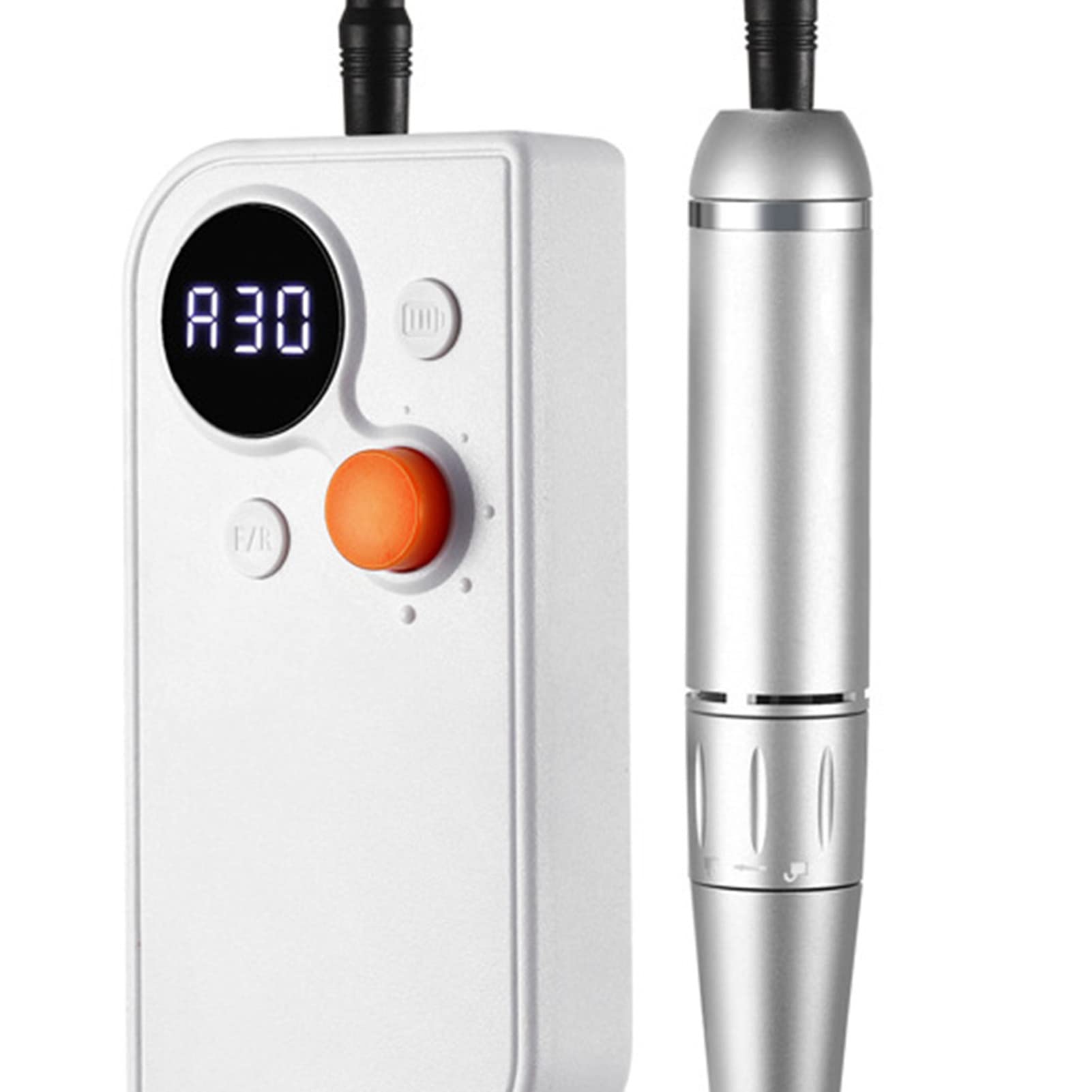 Set di Lucidatrici Per Levigatrice Per Trapano Elettrico Per Unghie - Schermo LED Portatile 0-30000 Giri/min Trapano Per Lima Per Unghie Per Manicure Pedicure Nail Art(bianco)