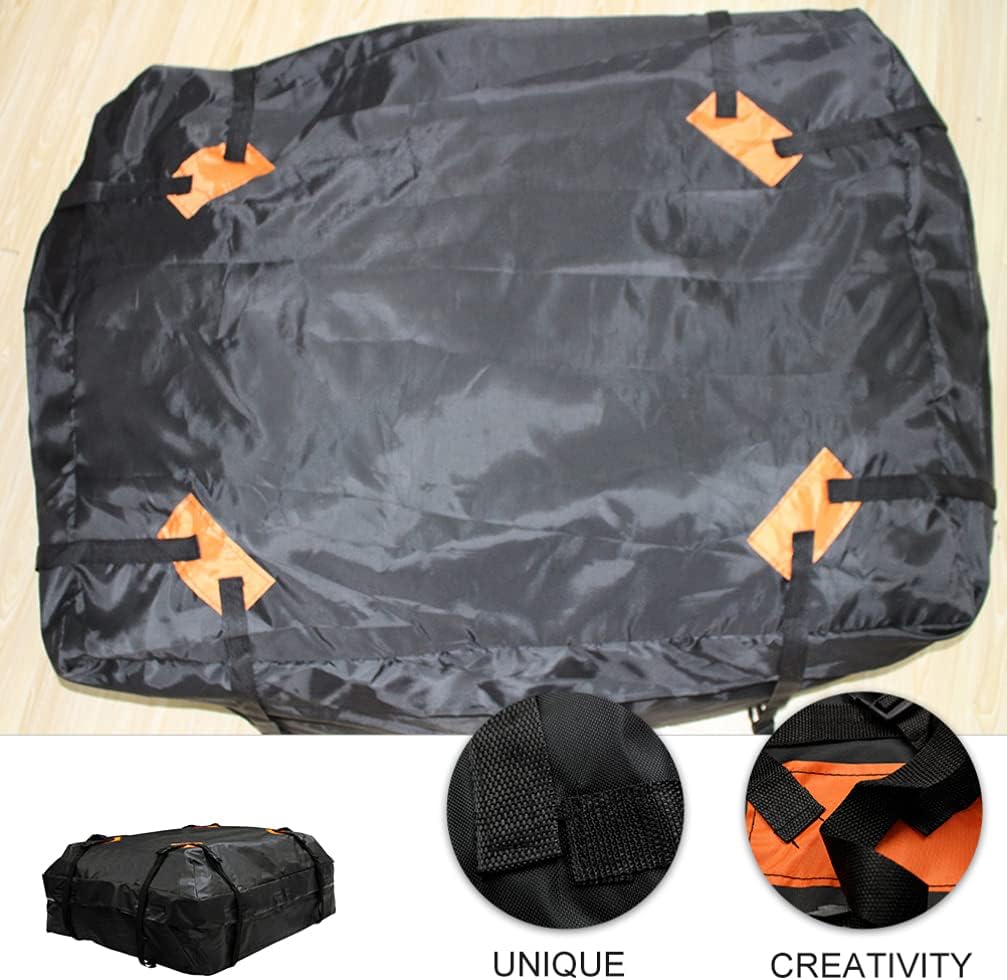 FAVOMOTO 1pc Car Rooftop Cargo Bag with Non- Mat Oxford Easy to Use Luggage Carrier for Outdoor Travel Camping Fits All Vehicle Roof Racks