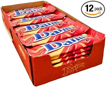 Daim Chocolate Bar 28g Pack Of 12 Boxed Packed Famous Swedish Chocolate Bar Ideal Present for Christmas, Birthday | Swedish Daim Bar with Roasted Almond Chocolate