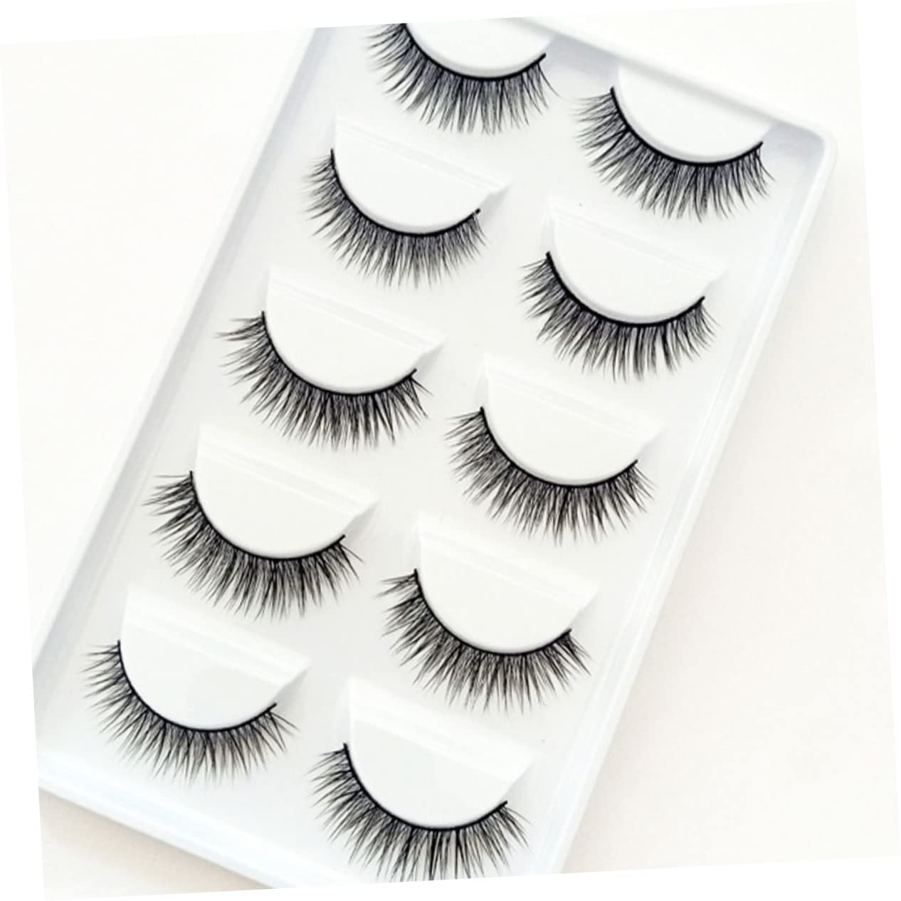 Ipetboom Doux et Réalistes Naturels en Fibre Chimique Noir 10 Paires de Faux Cils Faciles à Appliquer pour Maquillage Personnel Professionnel