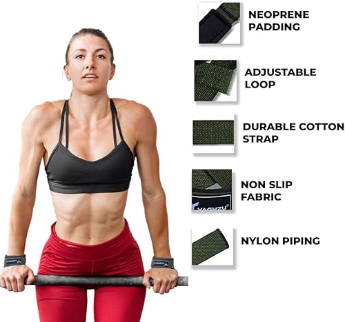 Miniatura 2 de Lifting Straps for Weightlifting, Bodybuilding, Powerlifting, Strength Training, & Deadlifts - Padded Neoprene 21 inch Cotton Lifting Wrist Straps,