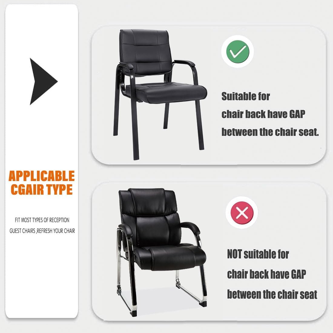 Stretch Office Guest Chair Cover 2-Piece Split Protective Armchair Slipcover Jacquard Chair Cover with Arms for Office Reception School Church Guest, Set of 2, Large, Khaki