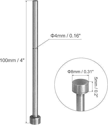 Miniatura 91 de uxcell 10 pines eyectores rectos, 0.039 in (0.04 pulgadas) de diámetro. SKD61 punzón de punta redonda de 3.937 in (4 pulgadas) de largo