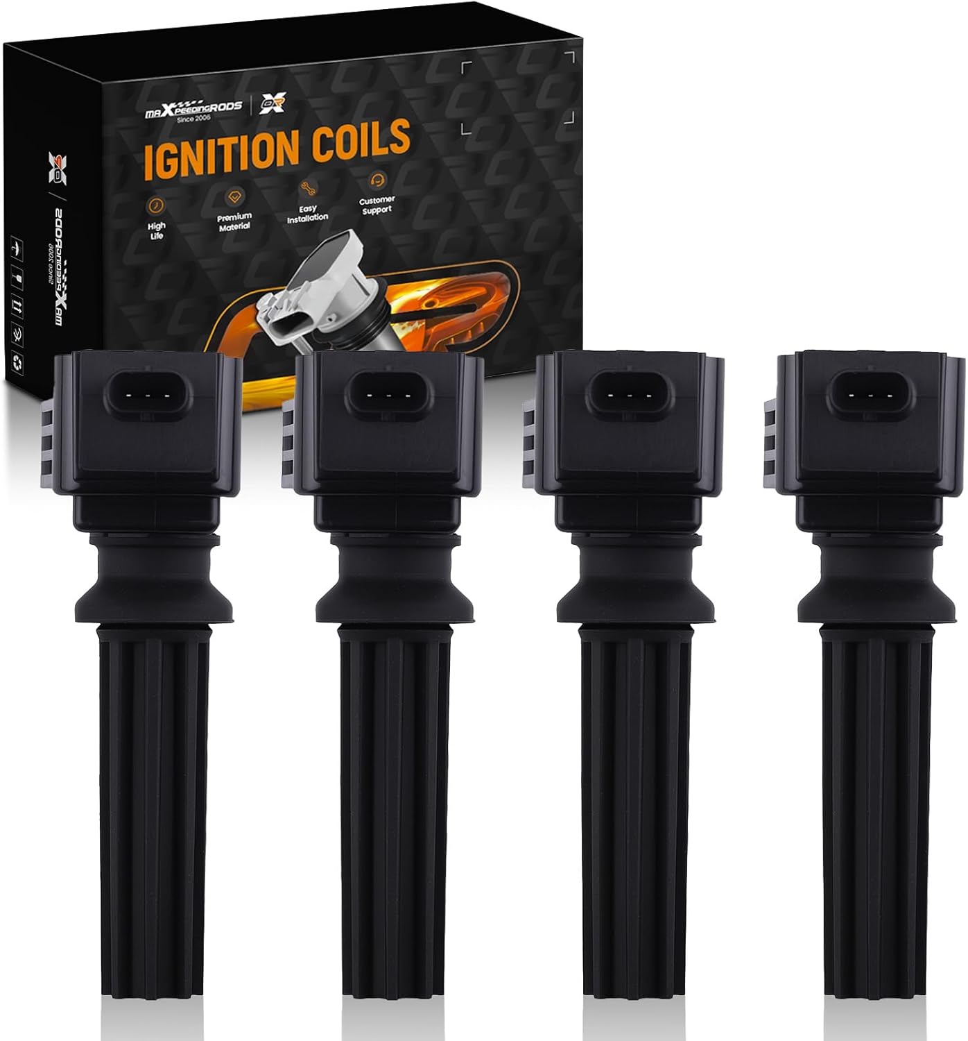 maXpeedingrods UF670 Set of 4 Ignition Coil Pack Fit for Ford Edge Escape Explorer Focus Mustang, for Lincoln MKC MKT MKZ L4 2.0L, Ignition Coil Kit Replaces CM5Z12029A JDE30294