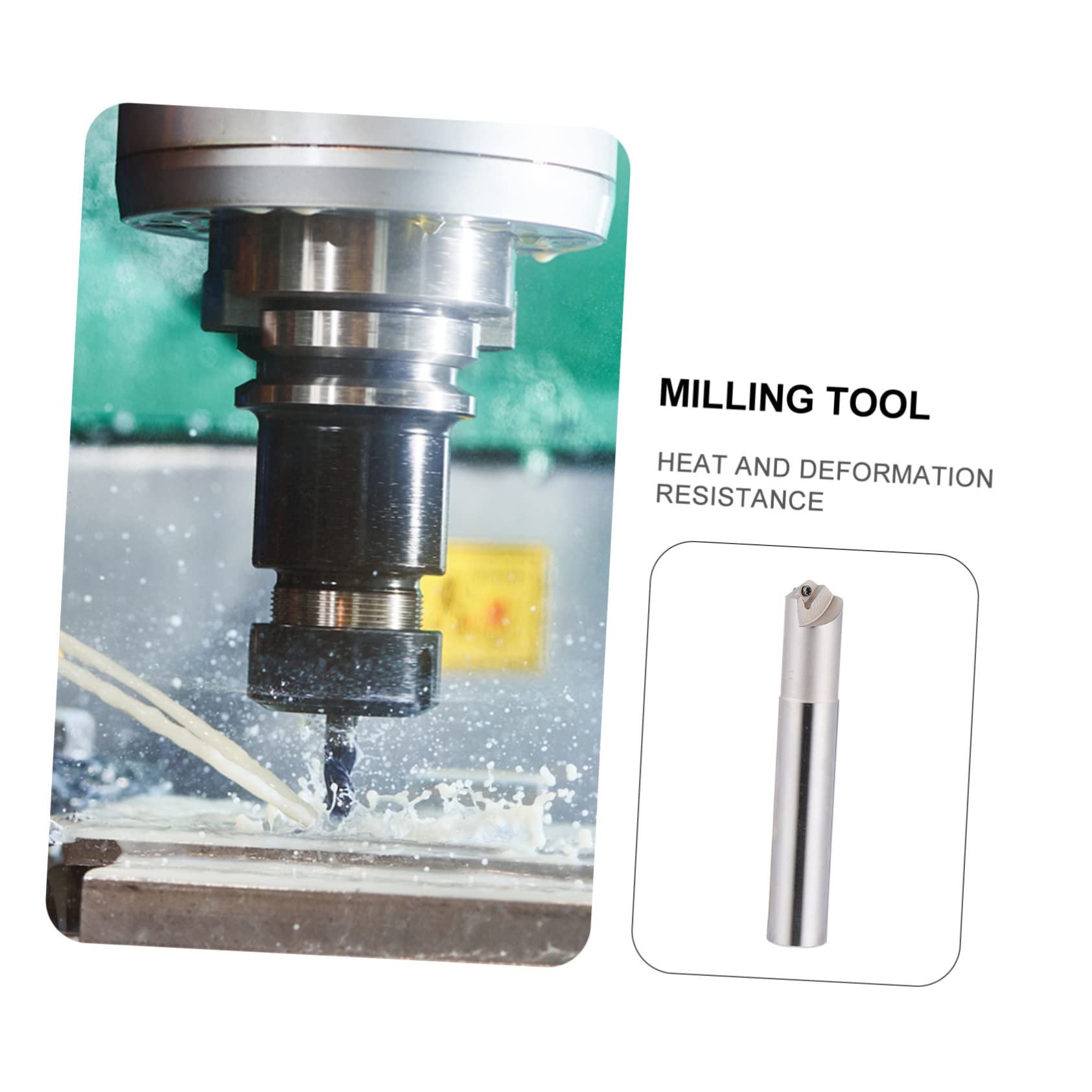 SOLUSTRE Carbide Square End Mill Accessories Chamfering Tool Holder Arbor 90° Degrees Chamfer Long-Lasting Alloy Coating