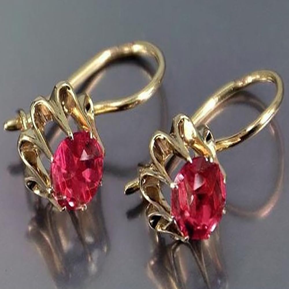 Generic Luxury Oval Cubic Zirconia Drop Earrings for Women Wedding Jewelry