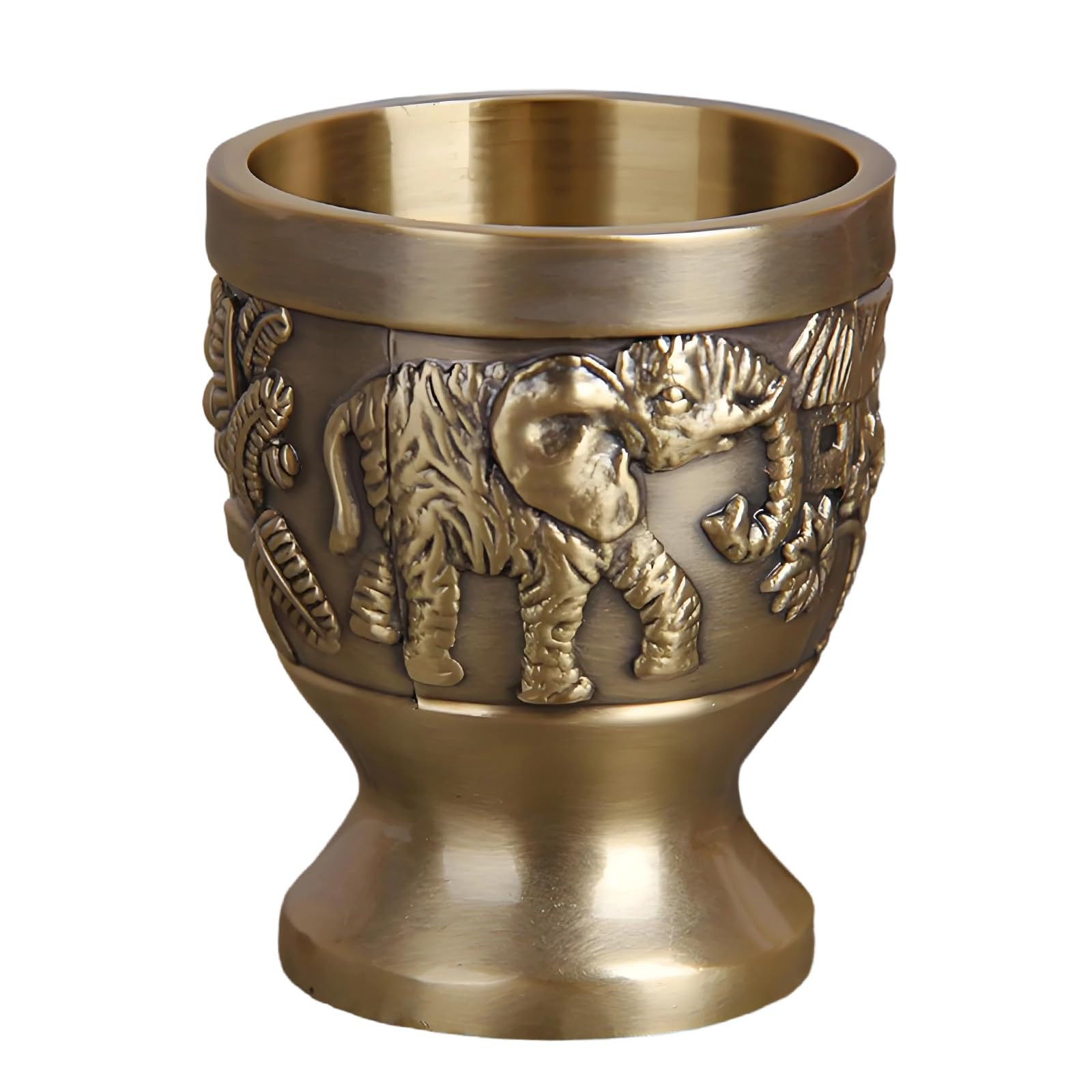 hogtnd Kiriste Artistic Drinking Set with Elephant Motif Sturdy Cocktail Tool with Classic Party Drinkware Bronze Finish