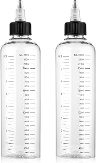 2 Pack Applicator Bottle for Hair 8.5oz Hair Oil Container Plastic Hairs Color Dispenser for Salon Sylist Twist-On Top Tip Cap with Clear Graduated Scale