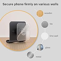 Vista 4 de Tryone Soporte de pared para teléfono celular, soporte ajustable para teléfono celular con 2 almohadillas adhesivas para baño, dormitorio, cocina