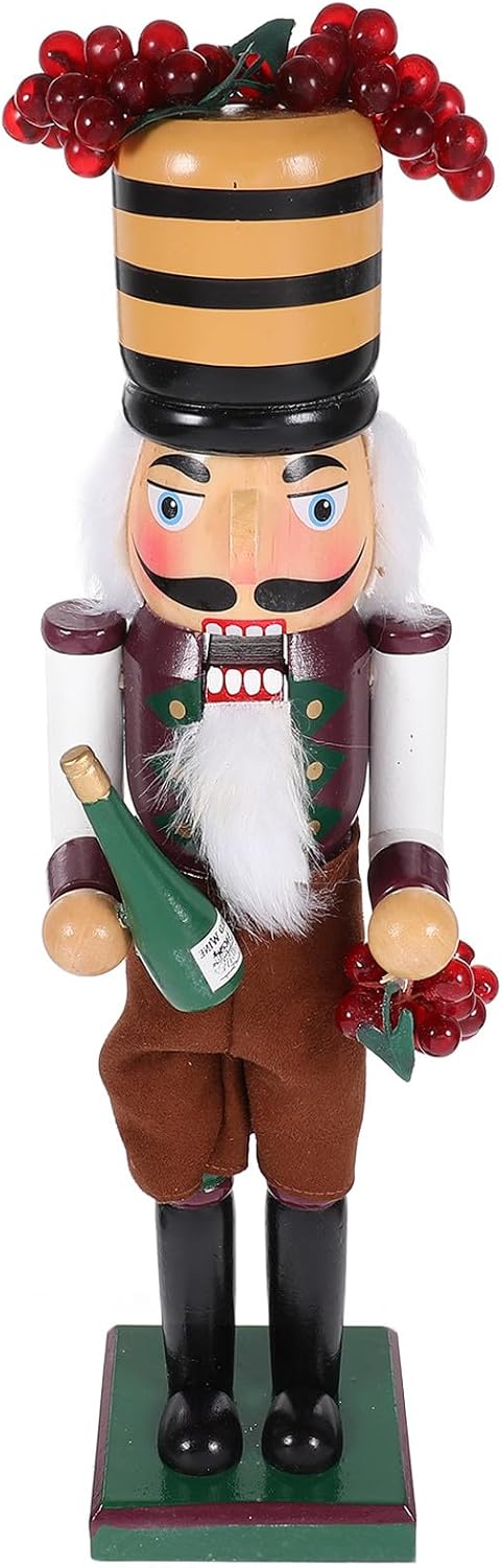 Wooden Christmas Nutcracker Figurine Desktop Decor Traditional Holiday Nutcracker Ornament for Home and Festival Table Display