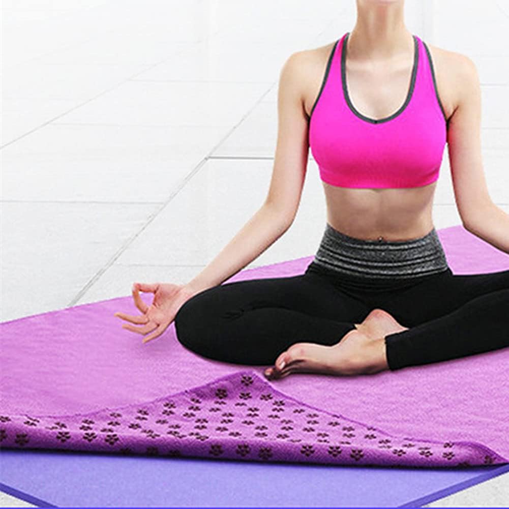 Asciugamani antiscivolo per tappetino da yoga, in microfibra super morbida, in rete, assorbe il sudore, ad asciugatura rapida, asciugamano ecologico (grigio classico, 183 x 63 cm)