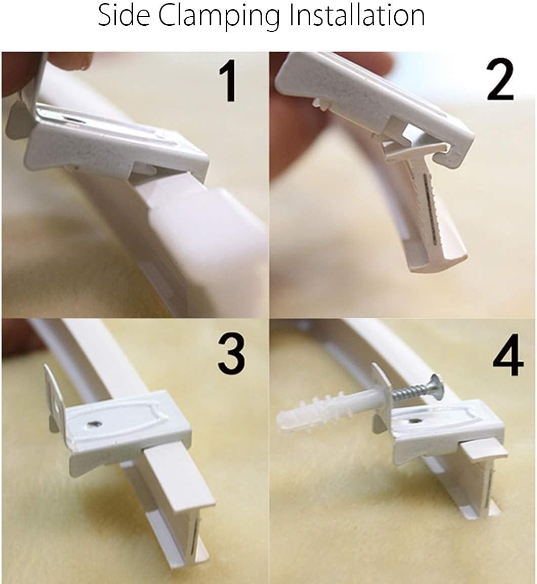 SinseD Curtain Rail Track,Curtain Track 3 Meter Window Curtain Track Nano Silencer Cuttable Curtain Track Rail Bendable Curtain for Home Straight Bay Windows Decoration (Color : Top Clamping)