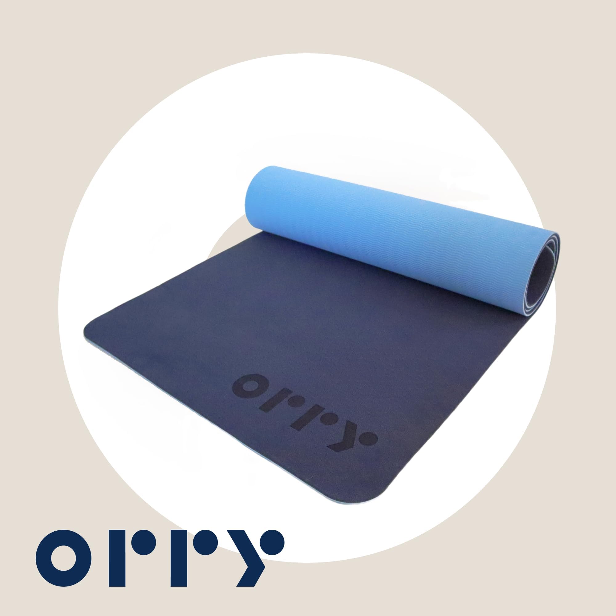 Esterilla de yoga ORRY TPE - 72'' x 24" - 6 mm de espesor - Antideslizante (doble color)