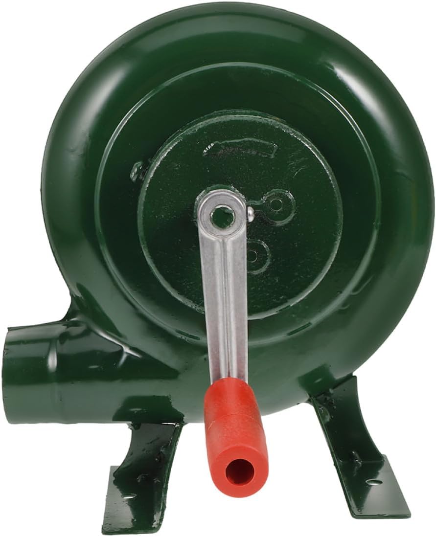 Uonlytech Portable Manual Blower for Fireplace and Outdoor Barbecue, Hand Crank Camping Air Blower with 250w Power for Grill and Fire Pit