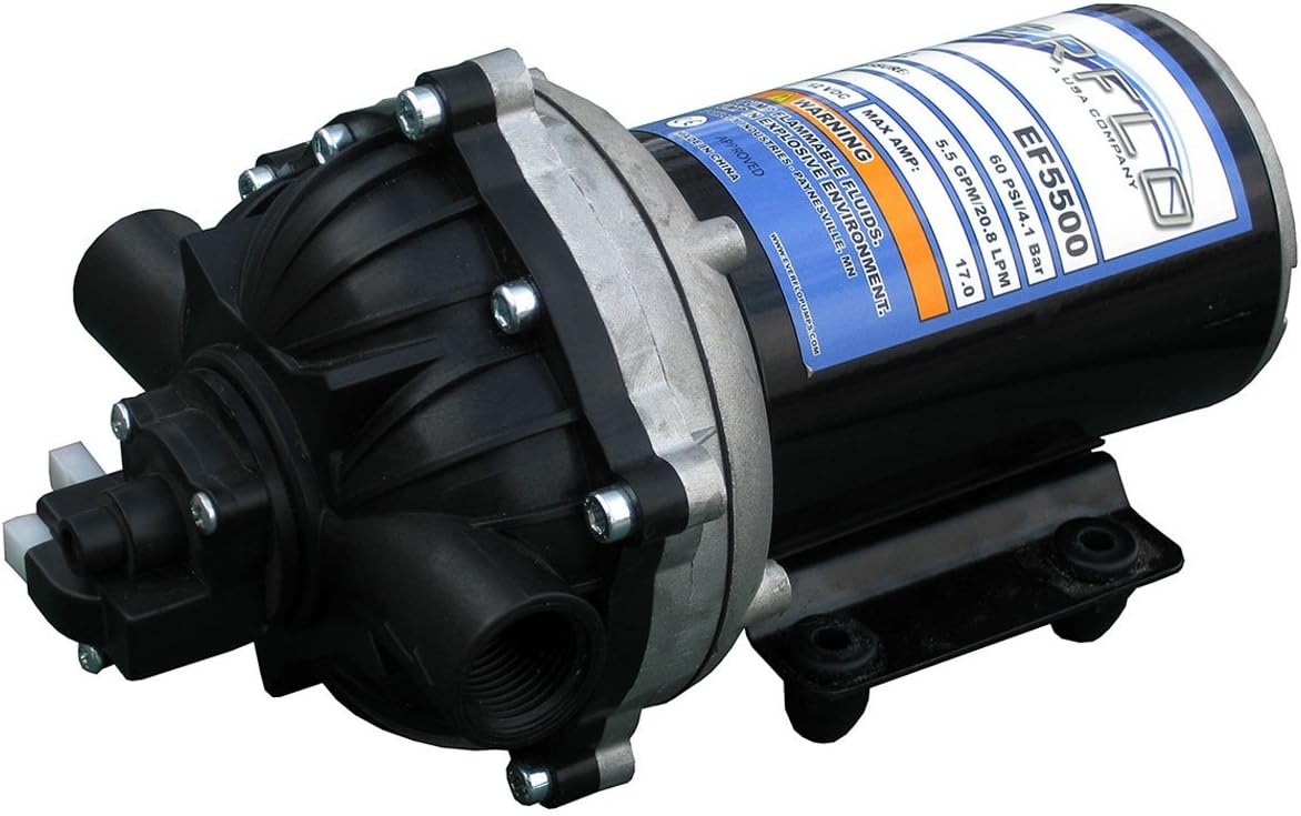Everflo EF5500 Diaphragm / Demand WATER TRANSFER PUMP 5.5 GPM 12V Volt 60 psi by Everflo