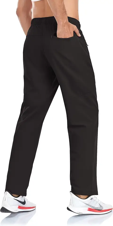 Rapoo Men's Lightweight Pants with Zipper Pockets Quick Dry Workout Athletic Travel Pants