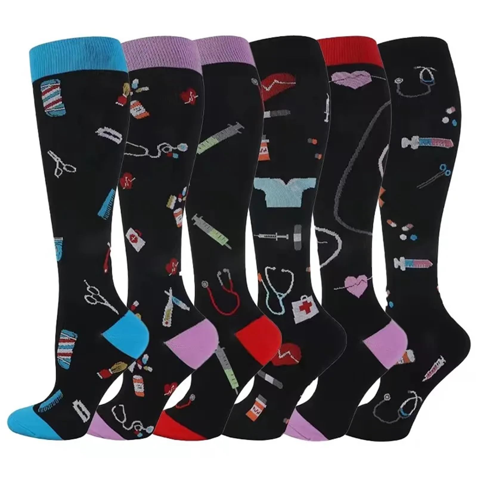Medias de compresión Calcetines De Compresión For Leggings, Calcetines De Presión For Correr, Fútbol, ​​unisex, Edición Network Red, Calcetines De Presión For Enfermeras, Calcetines For Hombres Para A