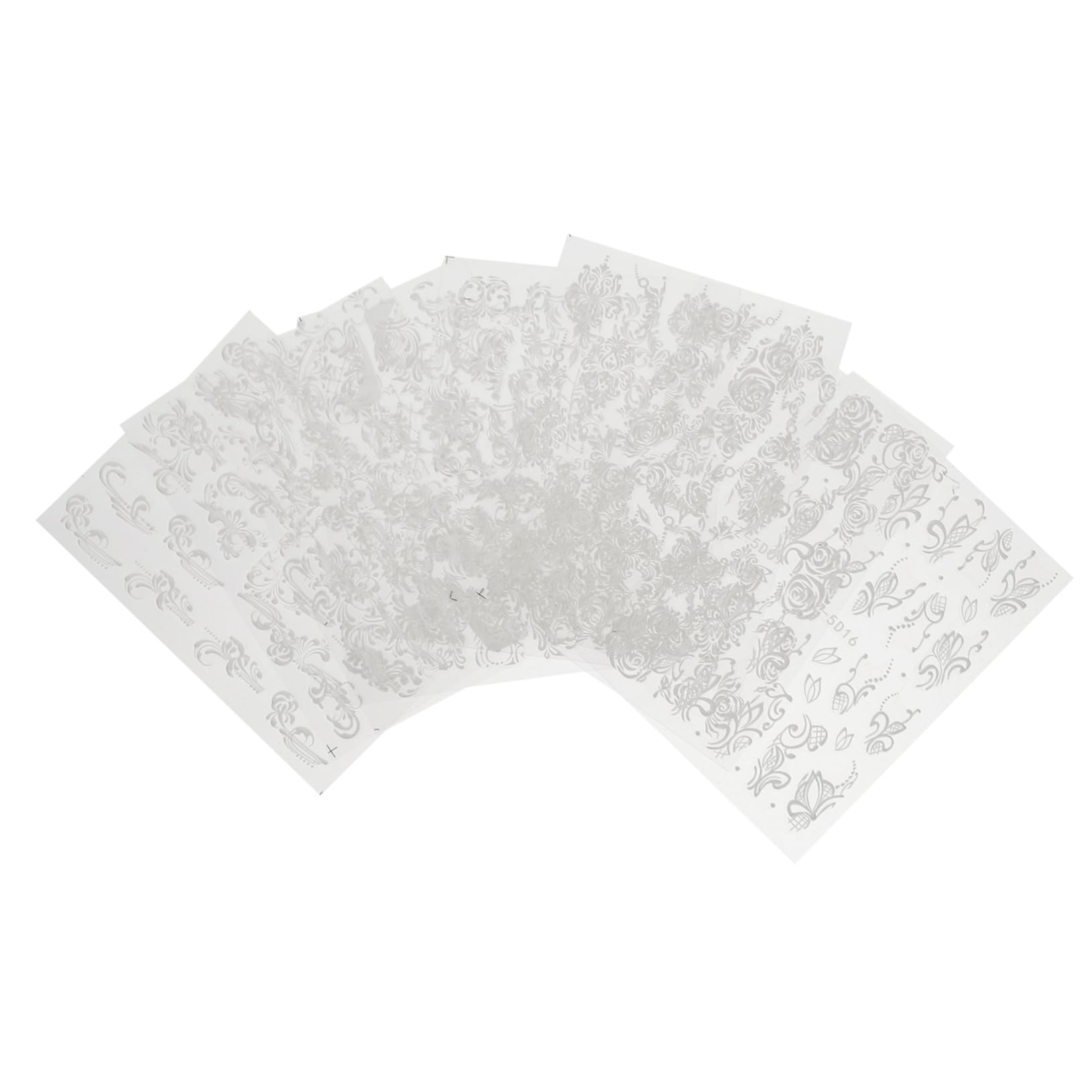 5 Set Adesivi Per Unghie Embossed Nail Art Stickers Per Unghie E Dita Per Eventi E Feste Facili Applicare E Rimuovere Adatti Occasione 8 Fogli*5