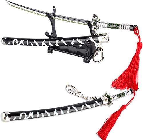 Llavero de espada de anime, mini llavero japonés Katana Samurai, regalo para fanáticos de armas pequeñas