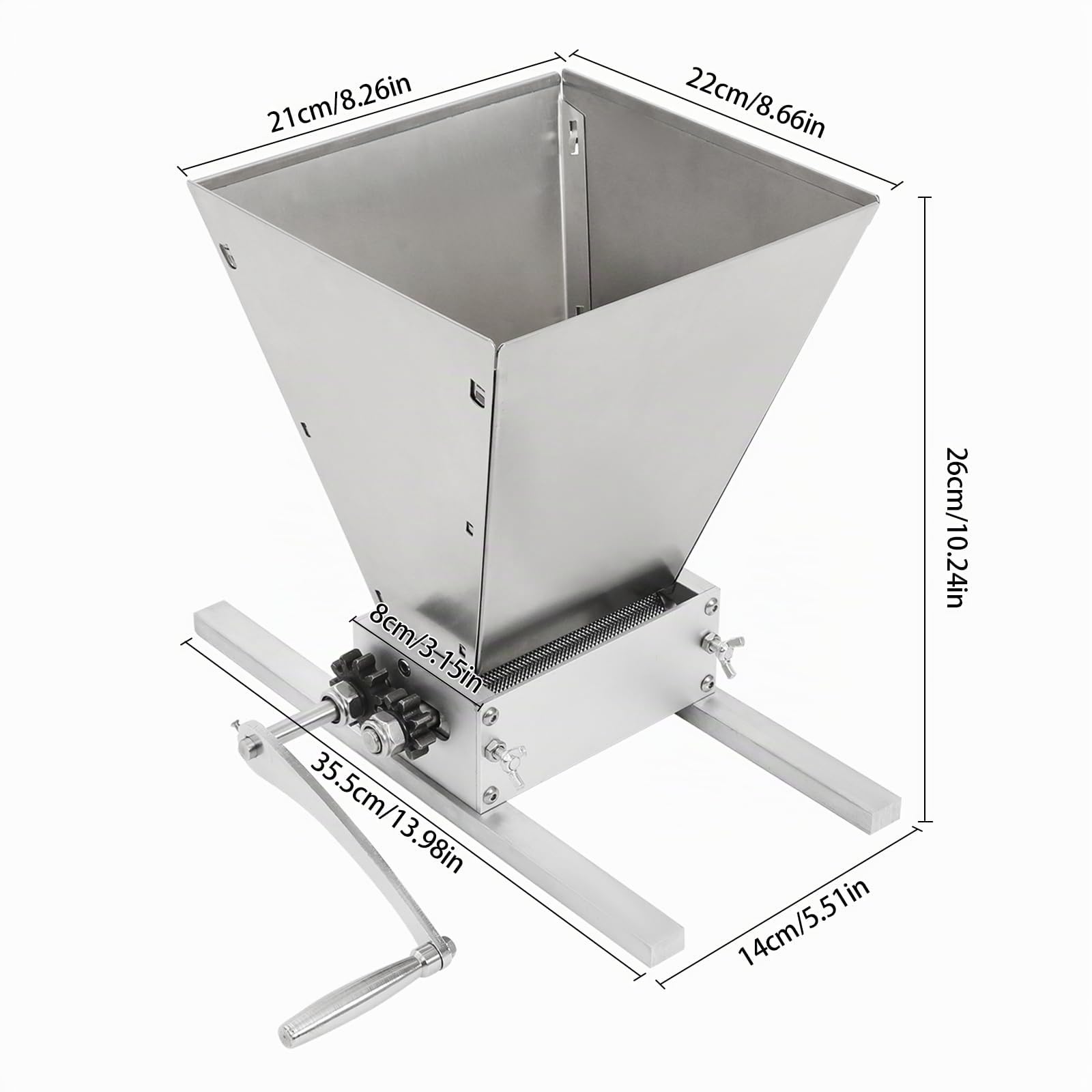 Getreidequetsche MalzmüHle FuttermüHle MaismüHle GrainmüHle Manuelle Getreidebrecher Verstellbare Heimbrauer HaushaltsmüHle FüR Mais Haferquetsche SchrotmüHle Flockenquetsche GetreidemüHle 4L