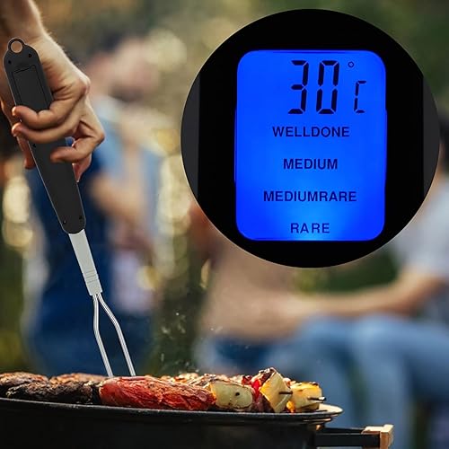 Miniatura 5 de Termómetro digital para carne, tenedor de carne, con pantalla LED de doble sonda y sondas de acero inoxidable para carne y pollo, alimentos a la