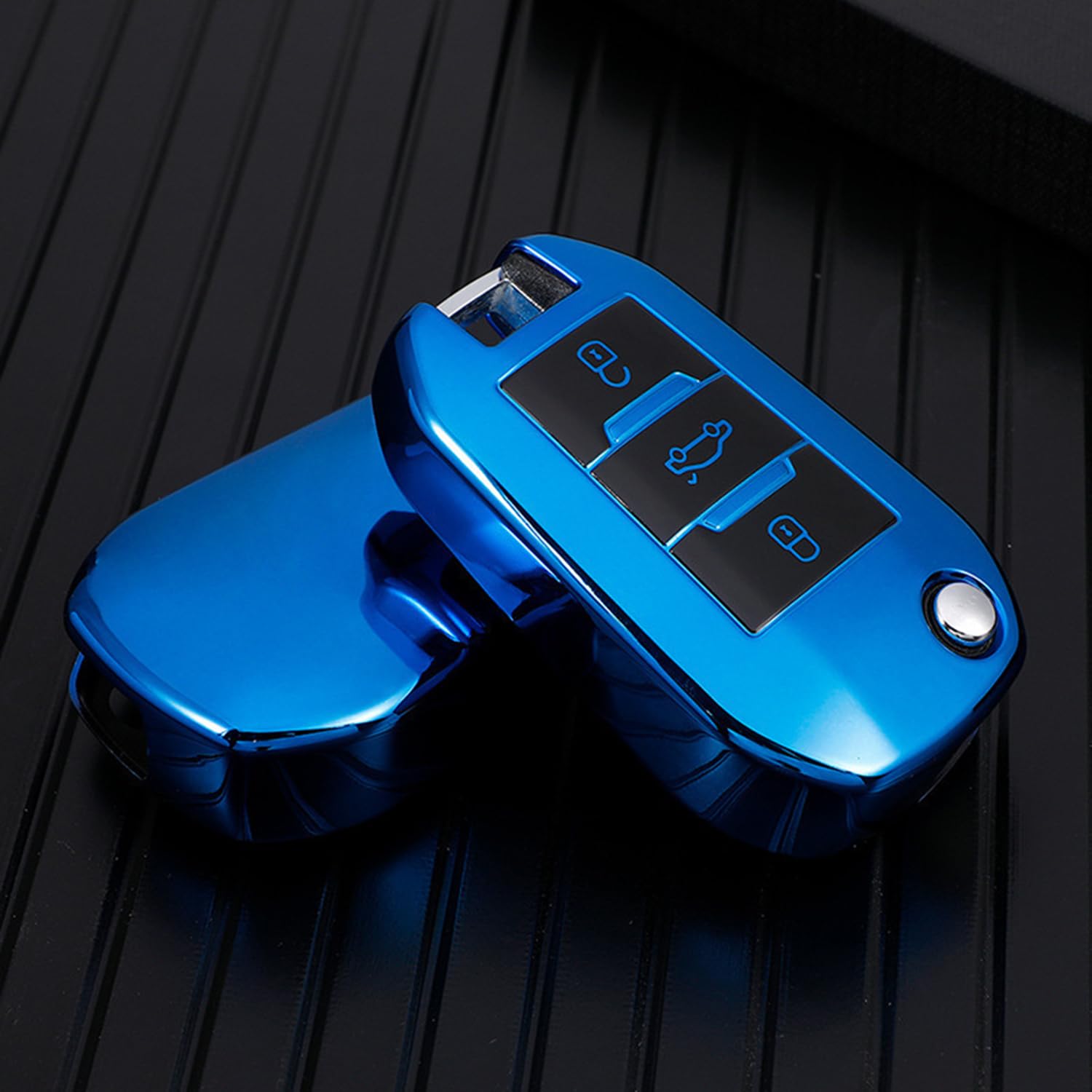 KUWAI Leder Autoschlüssel Hülle | Kompatibel Mit Peugeot, Citroen, Opel Modellen