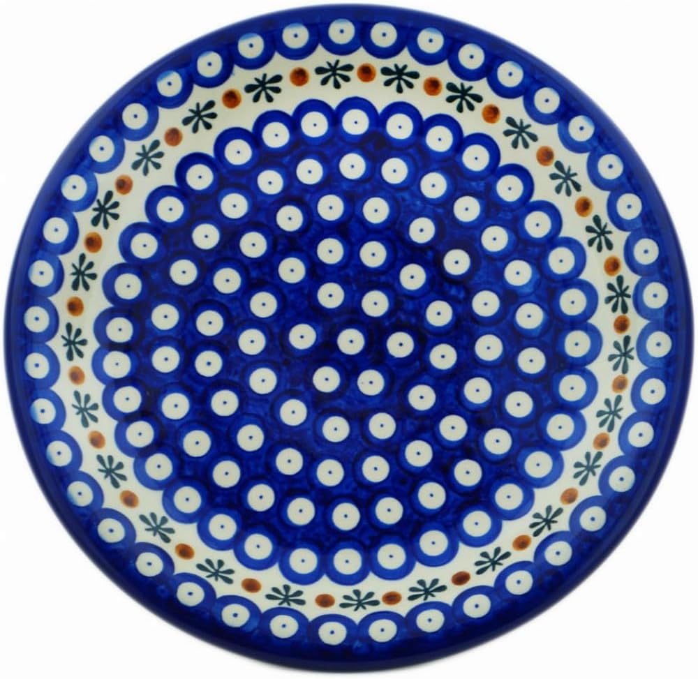 Polmedia Polish Pottery Lunch Plate - Mosquito Pattern Handmade in Boleslawiec Poland by Ceramika Bona + Certificate of Authenticity