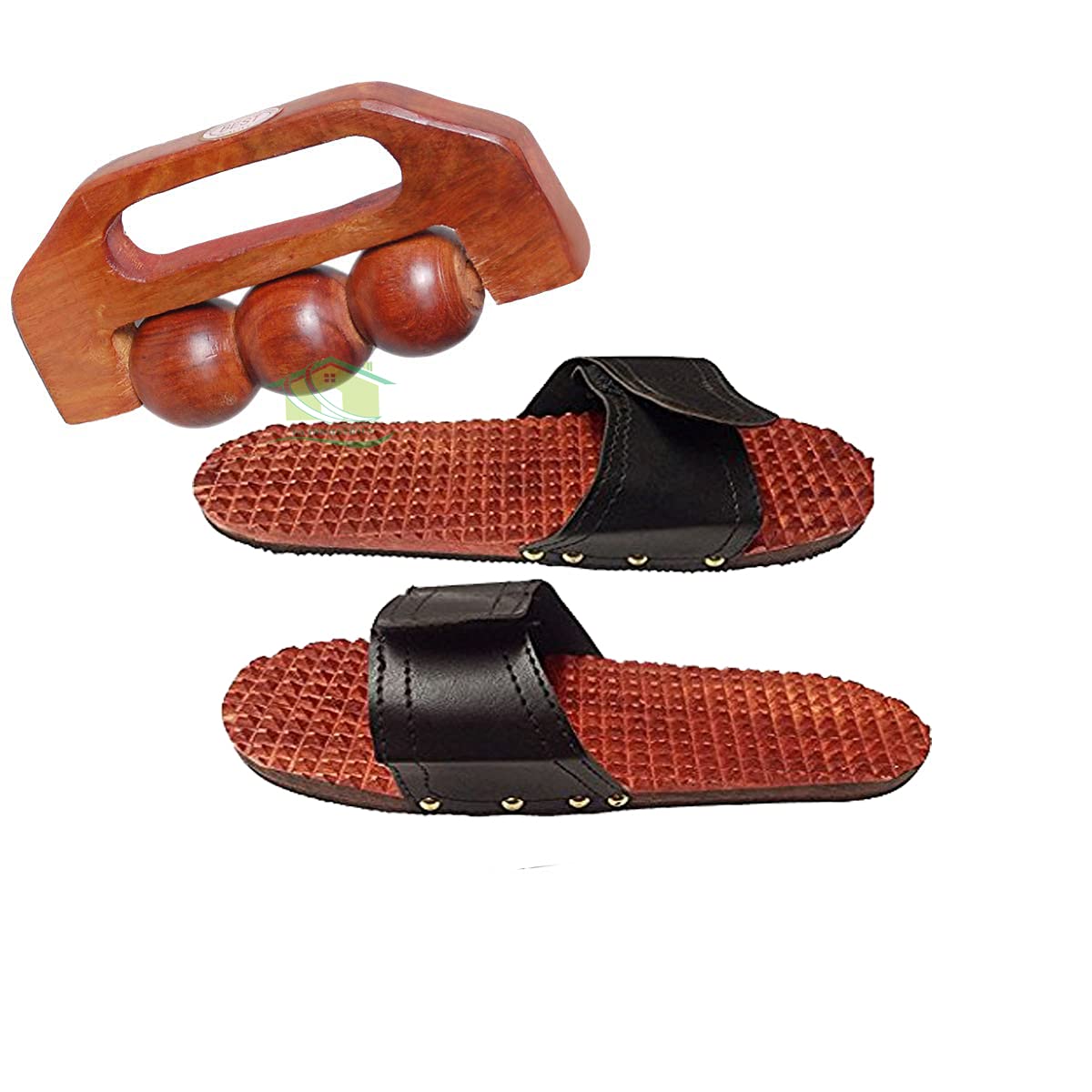 FA industry wooden acupressure slipper massage and 3 ball roller for men and women FA industry wooden acupressure slipper massage and 3 ball roller for men and women