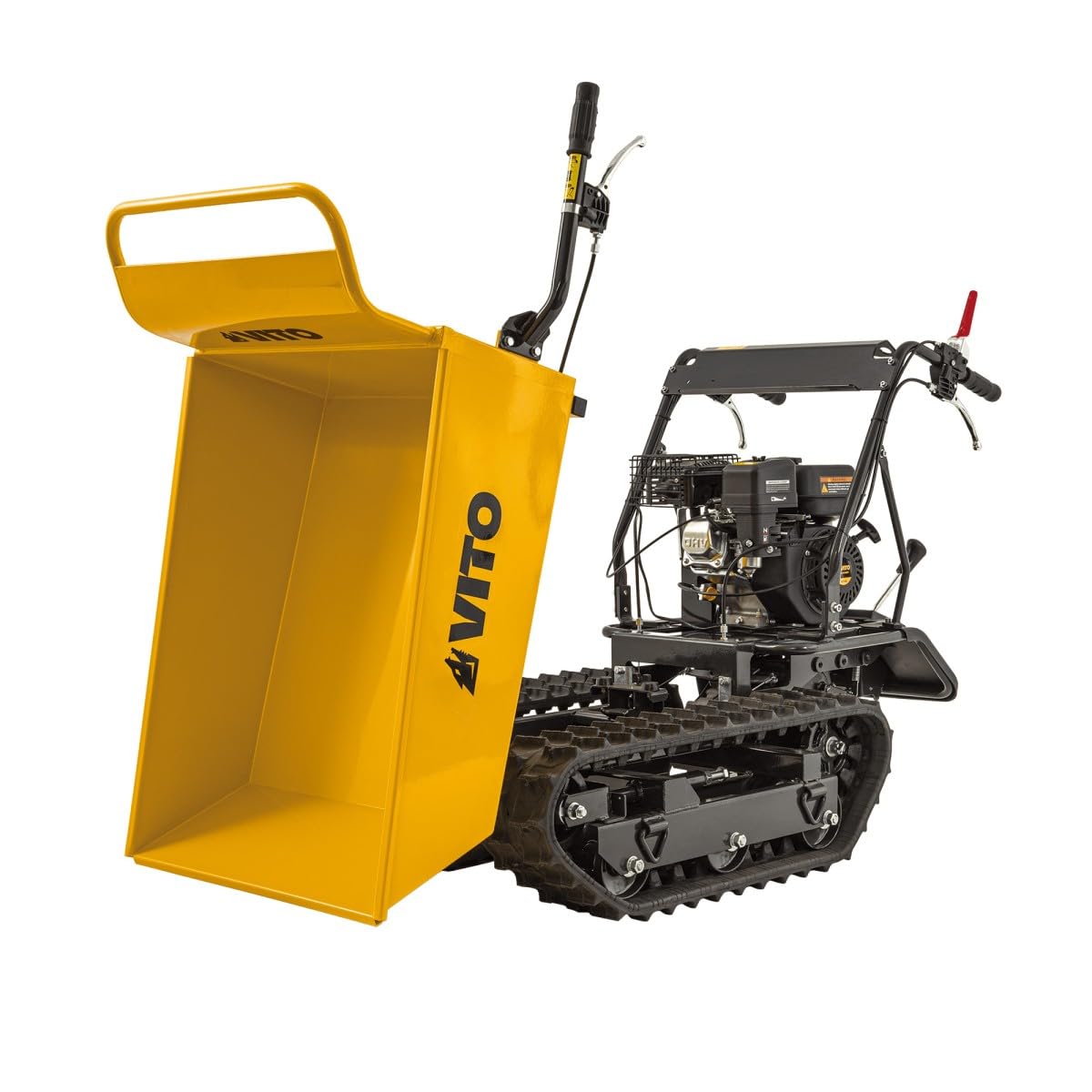 Mini Dumper de orugas Motor Loncin 196 Cm3 Gasolina 6,5 CV – Carretilla de orugas Transporte Carga 300 kg 4,8 KW Astillero VITO